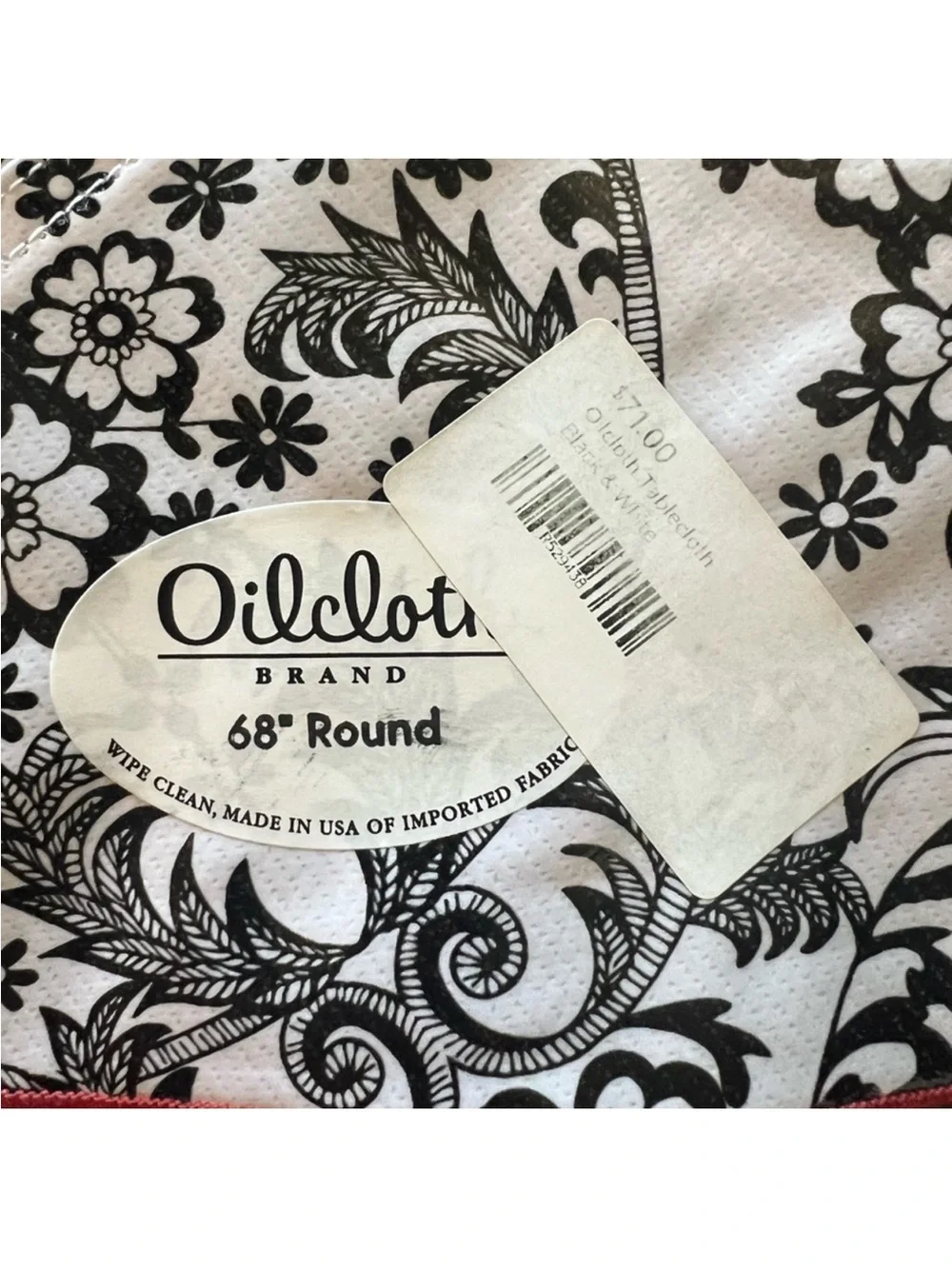 Classic Black and White Toile (“twal”) / Floral  Tablecloth - Home Dining  NWOT
